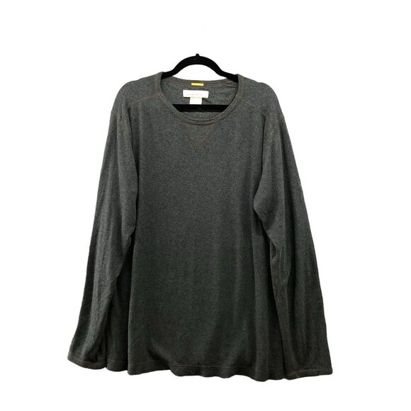 Quiksilver Editions Long Sleeve T Shirt Mens L Gray Crewneck Thermal - Picture 1 of 11